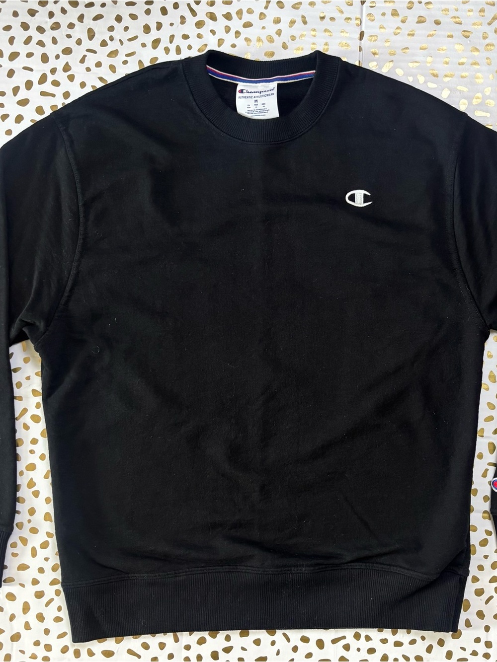 Champion Black Crewneck Sweatshirt with Small Logo